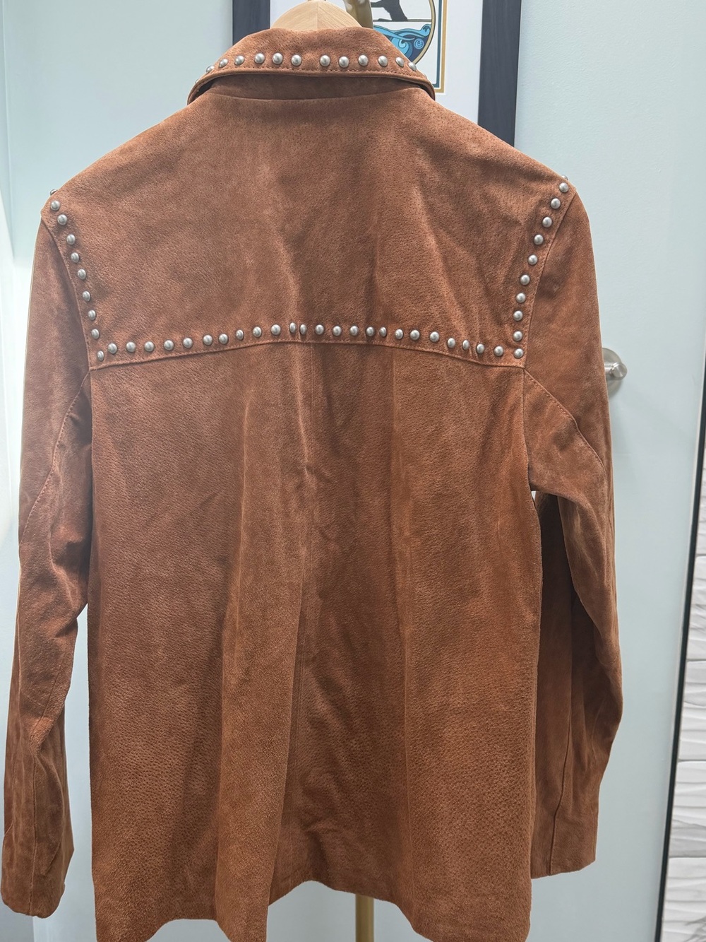 NWT Anthropologie x BLANKNYC Real Suede Studded Jacket in Roasted Walnut Size M - Picture 11 of 13